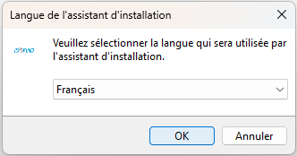Sélection de la langue d'installation