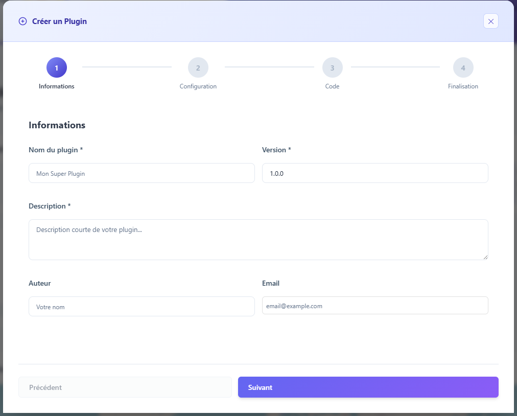 Paramètres du mode air-gap.