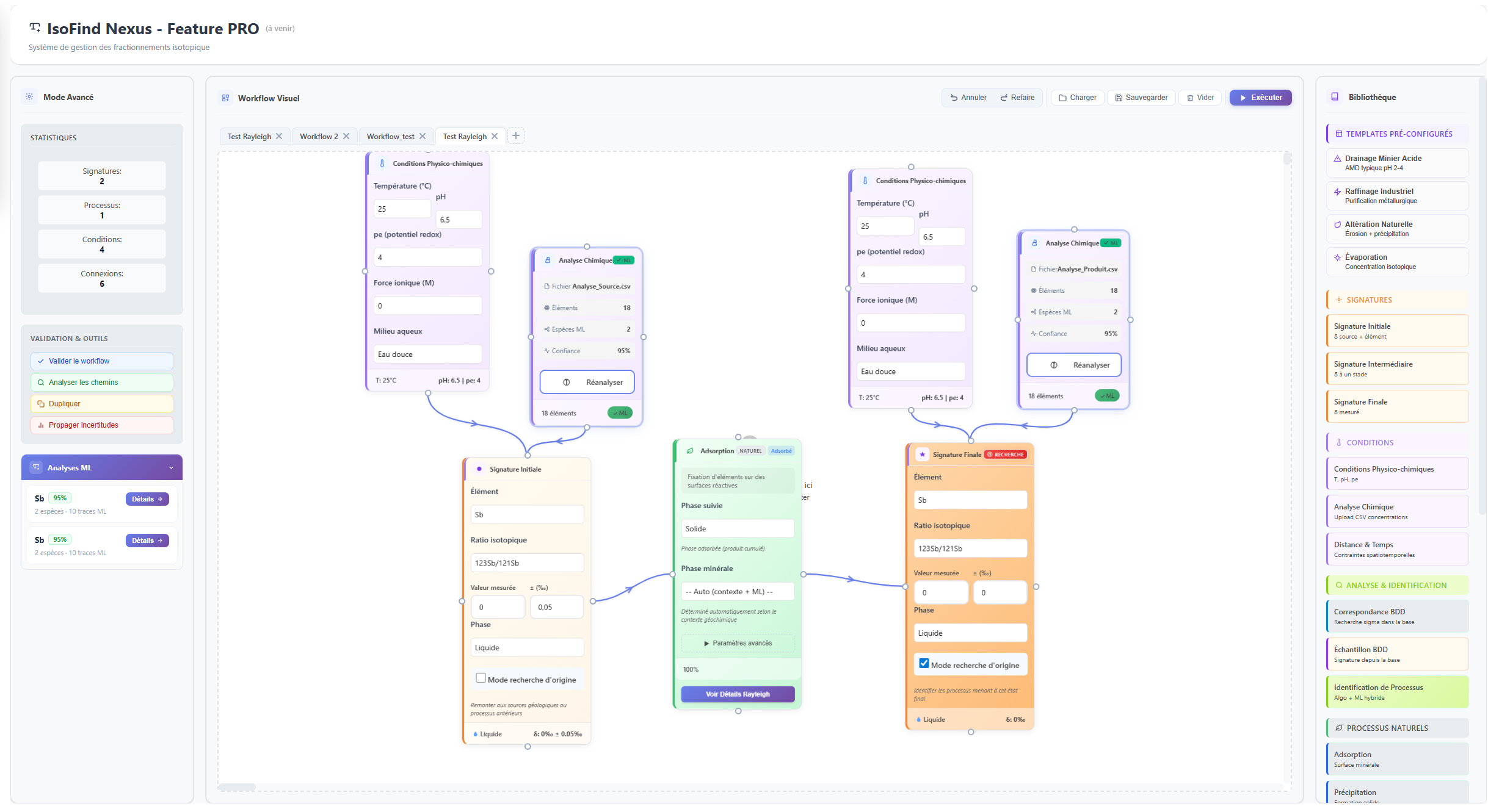 Interface principale d'IsoFind Nexus