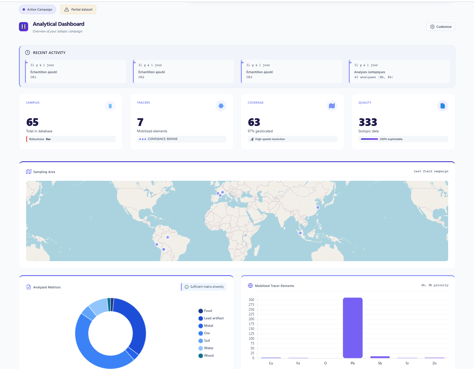 IsoFind main dashboard and mapping engine