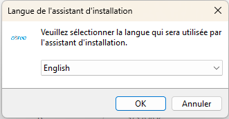 Installation language selection