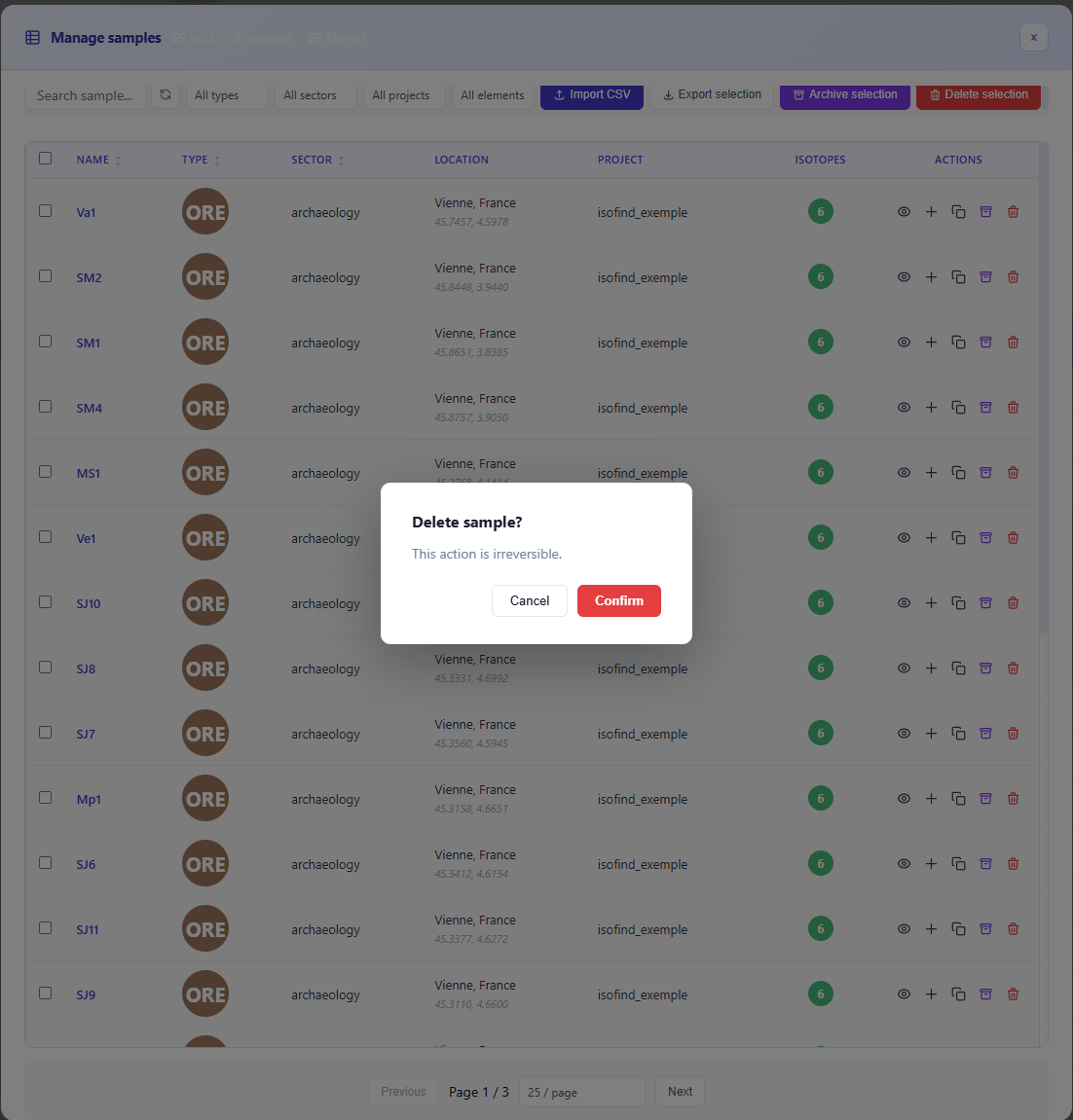 Deletion confirmation