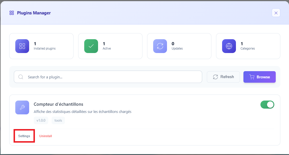 Accessing plugin settings