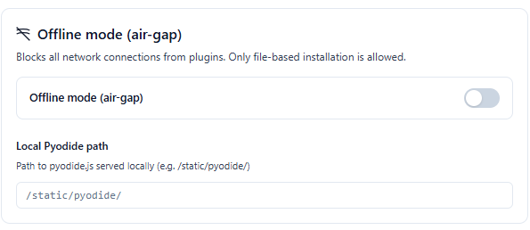 Air-gap mode settings