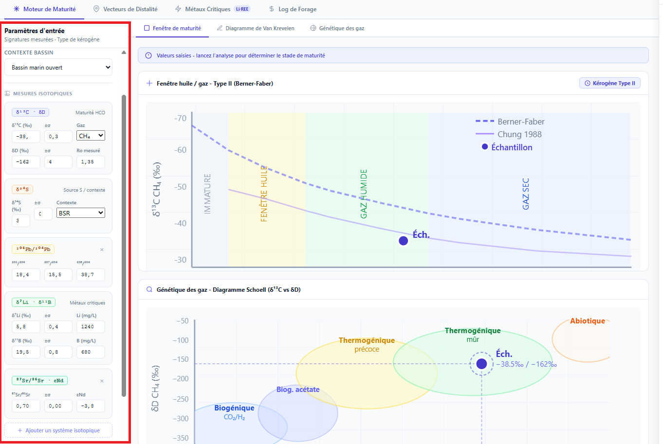 Configuration panel with 6 collapsible sections